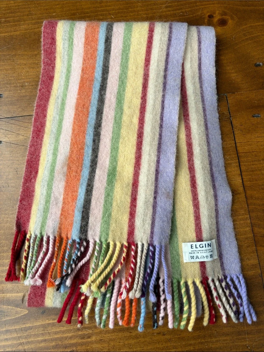 Elgin Vintage Striped Lambswool Scarf